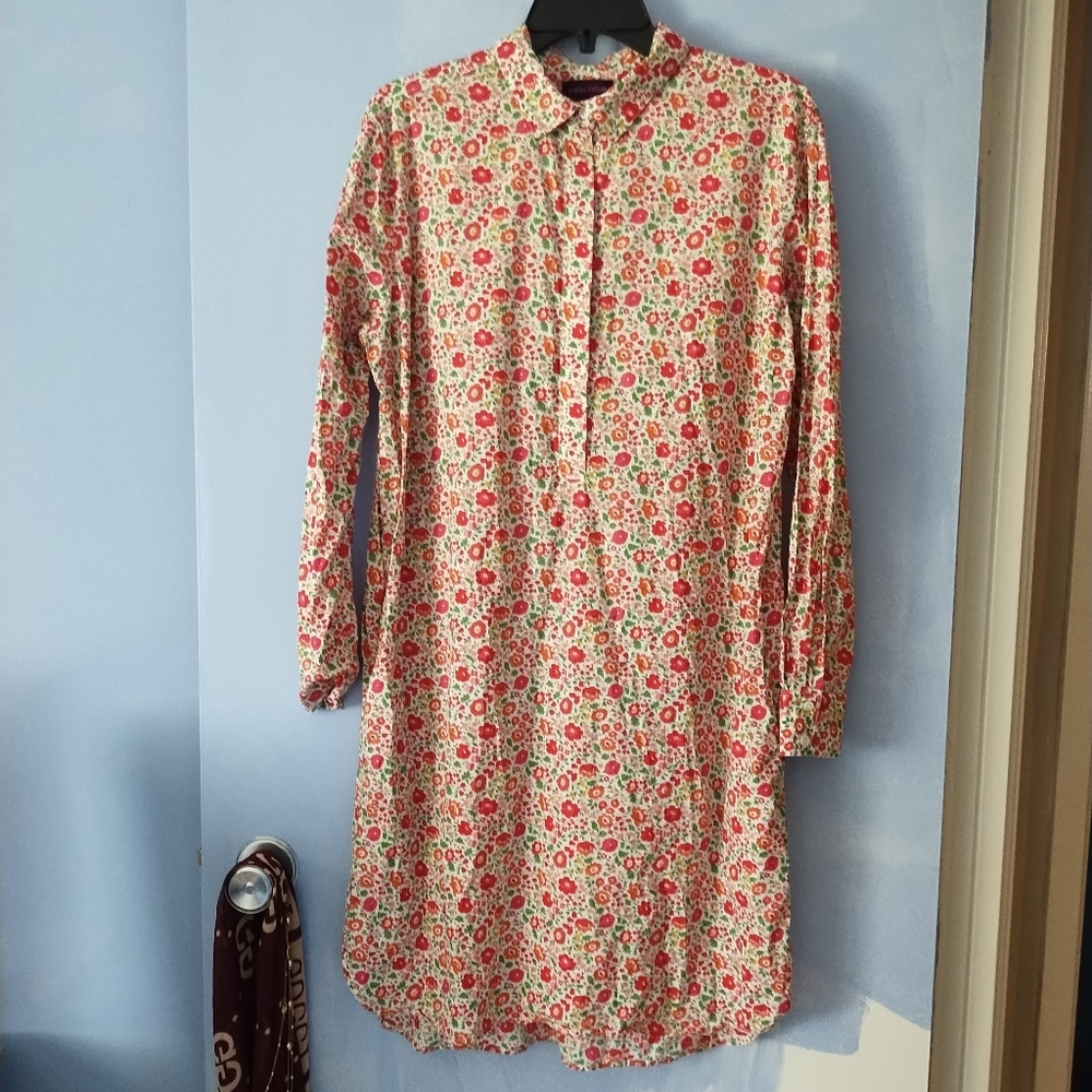 Lord & Taylor Liberty Fabric Floral Print Cotton Pullover Dress 8